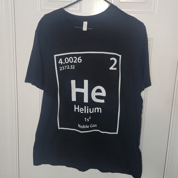 Helium (He) Atomic Number 2 Periodic Table of Elements - Shirt Size XL - Picture 1 of 3